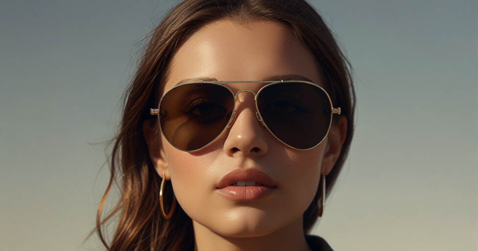 Aviator sunglasses showcased